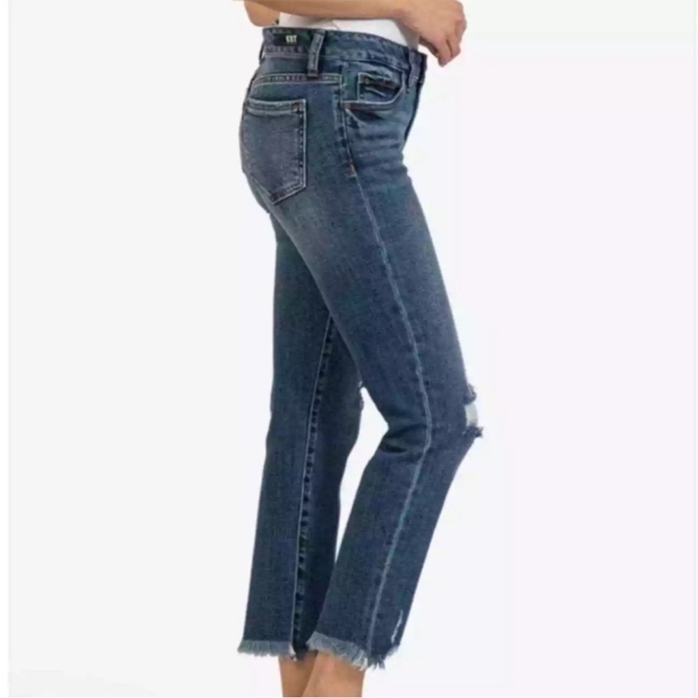 NWT Kut From the Kloth Reese Ankle Straight Leg Frayed Hem Jeans Size 0